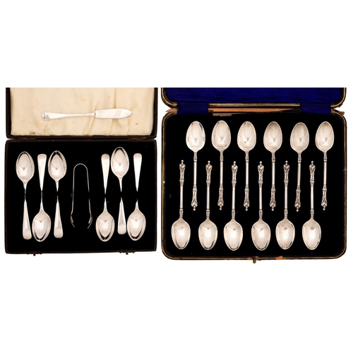 303 - A set of twelve George V silver coffee spoons, Apostle pattern, by James Deakin & Son, Sheffield... 