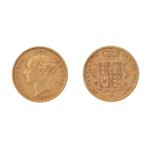 452 - Gold coin. Half sovereign 1884