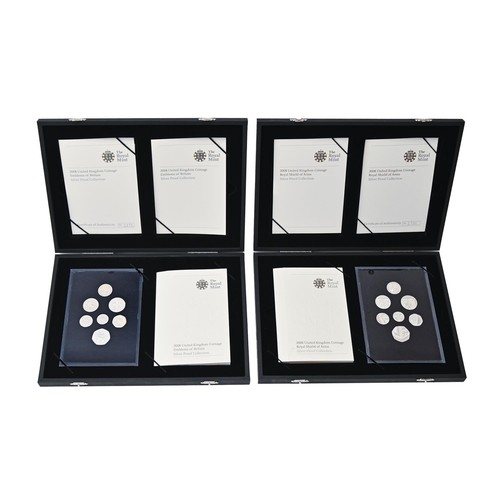 465 - Silver coins. United Kingdom Royal Shield of Arms proof set 2008 and Emblems of Britain proof set 20... 