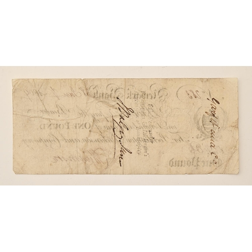 474 - Provincial banknote. Newark Bank one pound, Pocklington, Dickinson & Co dated 28 January 1809... 