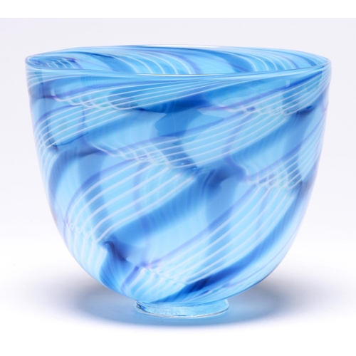 556 - Studio glass. A glass vase by Charlie Meaker, signed and indistinctly dated, 15cm h