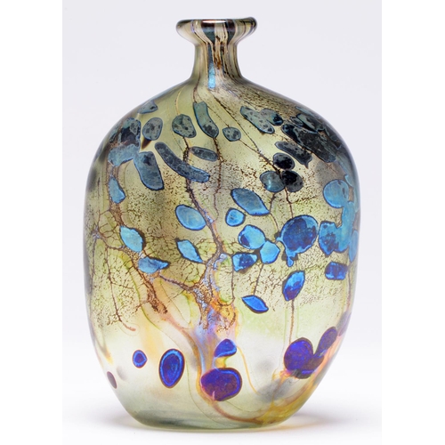 562 - Studio glass. An iridescent glass vase by Norman Stuart Clark, signed, inscribed LGW and dated 1982,... 