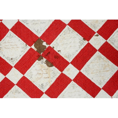 780 - Folk Art. A Scottish Presbytery patchwork quilt, 19th c, in the manner of Welsh chapel work, centred... 