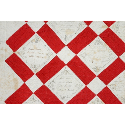 780 - Folk Art. A Scottish Presbytery patchwork quilt, 19th c, in the manner of Welsh chapel work, centred... 