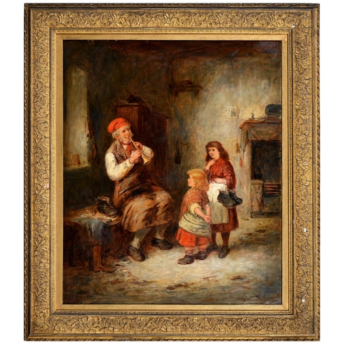 806 - Mark William Langlois (1848-1924) - A Moment's Music, signed, oil on canvas, 53.5 x 43cm... 