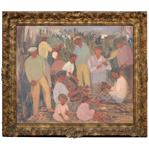 810 - Impressionist School, 20th c - Study of South-East Asian Crafts, oil on canvas, 51 x 61cm... 