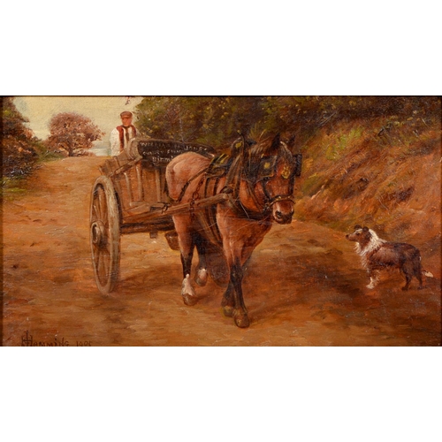 815 - Clement John Hemming, late 19th/early 20th c - A Birmingham Carthorse and Driver, a collie dog ... 