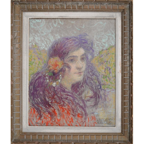 860 - Maurice Chabas (1862-1947) - Bel, head-and-shoulders length portrait, in profile, signed and indisti... 