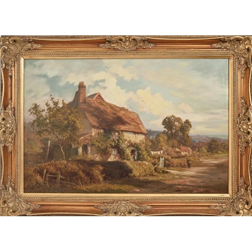 871 - Edwin Henry Holder (1847-1922) - Country Cottage, signed, oil on canvas, 50 x 75cm