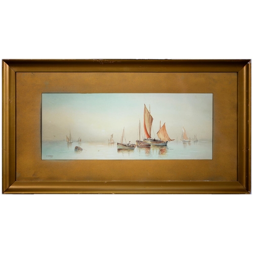 892 - J Clowes, 1914 - Shipping Scenes, a pair, both signed and dated, watercolour, 20 x 51.5cm... 