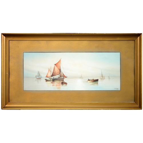 892 - J Clowes, 1914 - Shipping Scenes, a pair, both signed and dated, watercolour, 20 x 51.5cm... 