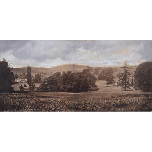 905 - English school, late 19th c - Flaxley Abbey, signed, pencil, 42 x 56cm, and an early 20th c sepia ph... 