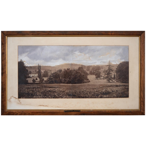 905 - English school, late 19th c - Flaxley Abbey, signed, pencil, 42 x 56cm, and an early 20th c sepia ph... 