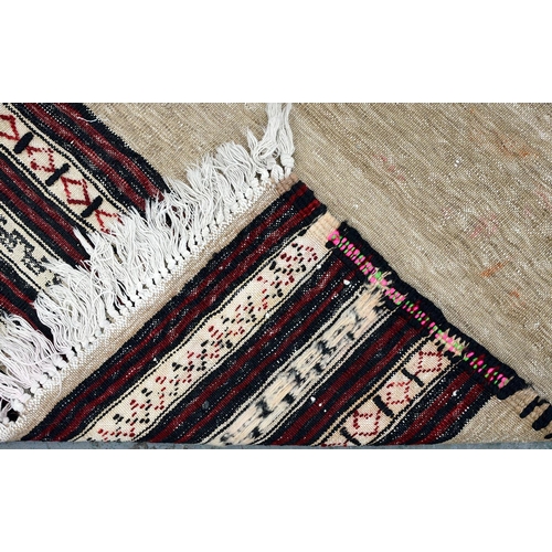 938 - Vintage Turkish flatweave and antique Afghan pictorial rug, 170 x 90cm and 104 x 75cm... 