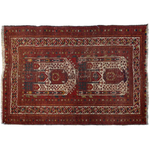 938 - Vintage Turkish flatweave and antique Afghan pictorial rug, 170 x 90cm and 104 x 75cm... 