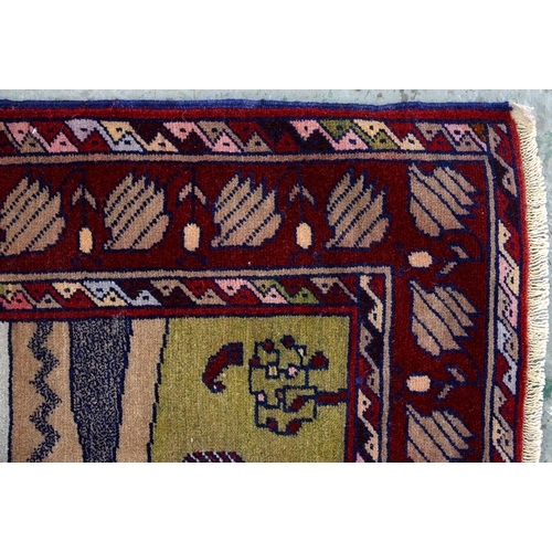 940 - Afghan Kizil Ayak prayer rug and Afghan Jam Minaret rug, 114 x 75cm and 143 x 100cm (2)... 