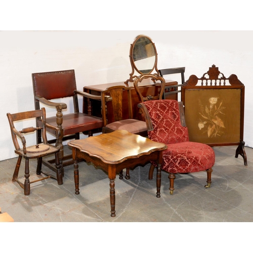 1105 - Miscellaneous Victorian and later mahogany walnut and other chairs, etc