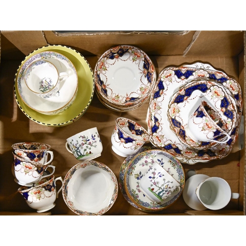 1158 - A Staffordshire bone china Japan pattern tea service, early 20th c, etc