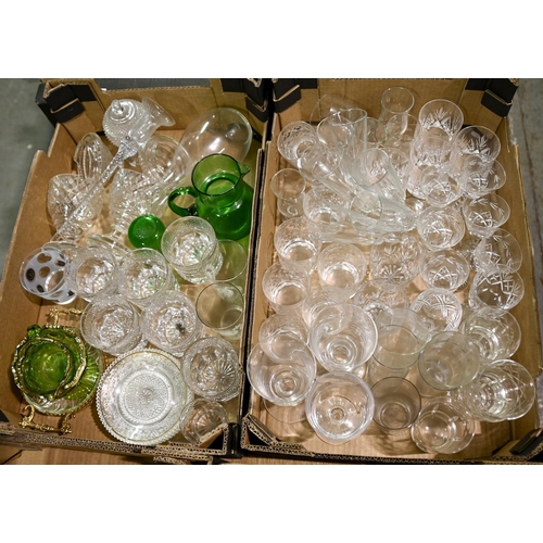 1173 - A quantity of cut, coloured and other drinking glass ware, etc