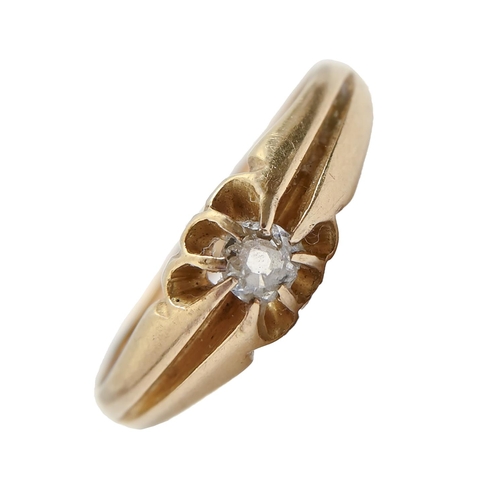 145 - A white stone gentleman's ring,  in 18ct gold, London 1910, 3.3g, size P