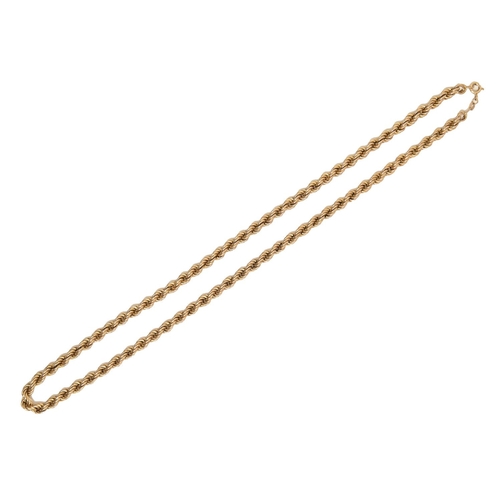 180 - A 9ct gold rope necklace, 52cm l, 16g