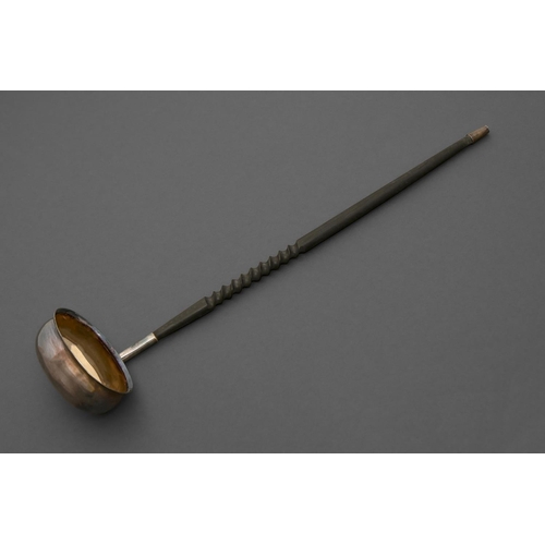 282 - An Elizabeth II silver punch ladle, with ebonised handle, by J N Lowe (Sheffield) Ltd, 1977... 