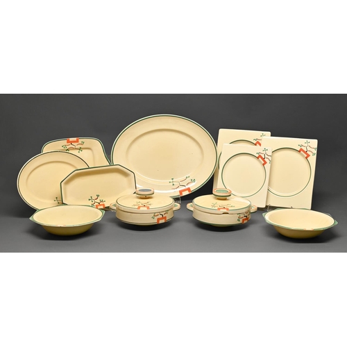 414 - Clarice Cliff. An A J Wilkinson Ravel dinner service, 1935, Biarritz and Odilon shape, covered veget... 