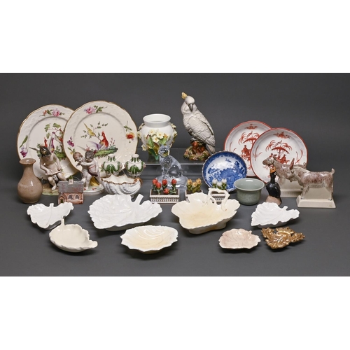 432 - Miscellaneous ornamental ornamental pottery and porcelain, to include a pair of Rye Pottery goats, 1... 