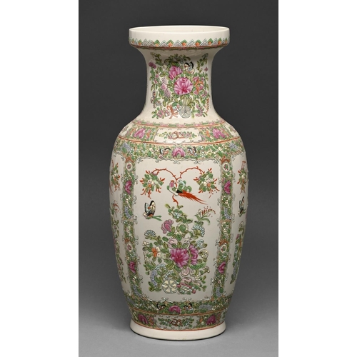 433 - A Chinese Canton famille rose vase, 20th c, 47cm h