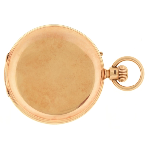 56 - An English 18ct gold hunting cased keyless lever watch, Hirsbrunner & Co, London & Shanghai,... 