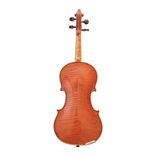 589 - A violin, Patrick Jowitt, Nottingham, 1990, length of back 35.5cm, maker's blue paper label and a si... 