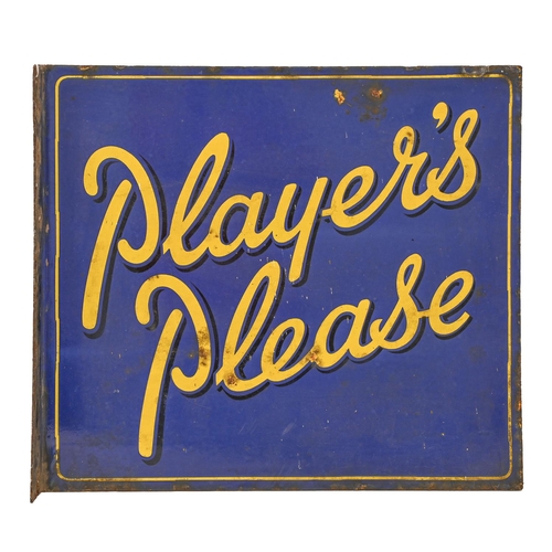 602 - Advertising. Player's Please yellow and blue enamel double sided sign, early 20th c, 41 x 46cm and a... 