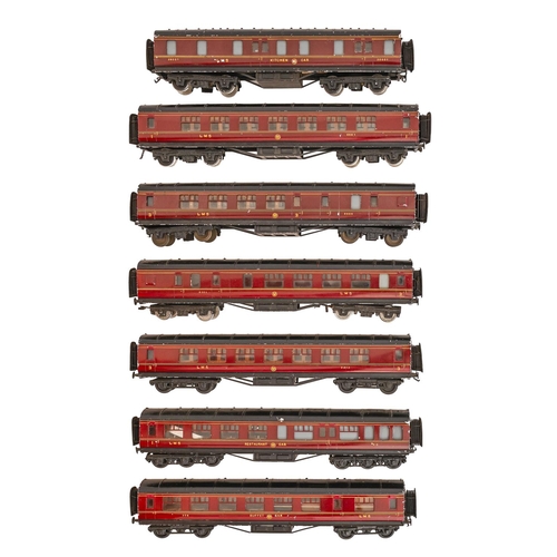 606 - Seven 7mm finescale LMS twin bogie coaches by Exley  ... 