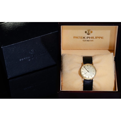 62 - A Patek Philippe 18ct gold gentleman's wristwatch, No 1143480, calibre 23/300 movement, 33mm diam... 