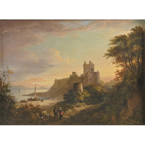 787 - Follower of Alexander Nasmyth - Scottish Landscape with Figures, bears signature and date, oil on pa... 