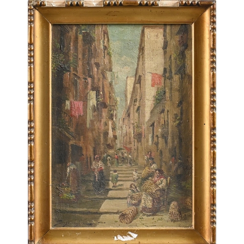 788 - Italian School, 20th c - Street Scene, indistinctly signed, 29 x 20cm