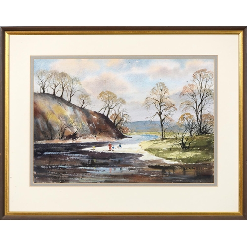 806 - John Mellor, 20th / 21st c - The River Wharf Yorkshire; Abberville, two, both signed, watercolour, 3... 