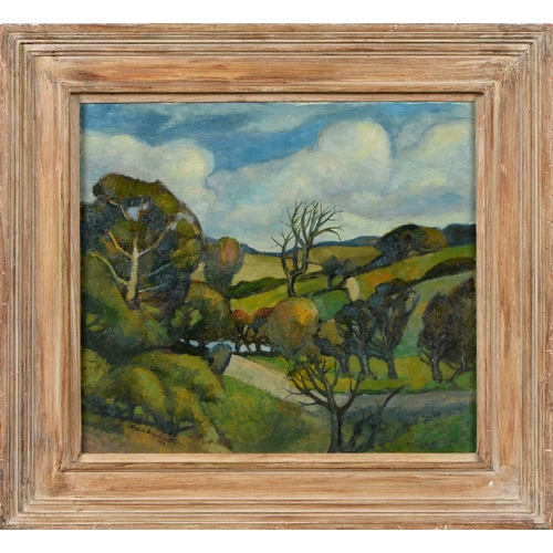 825 - Leslie Woollaston (1900-1973) - View near Matlock, signed and dated 1972, oil on canvas, 39.5 x 44cm... 