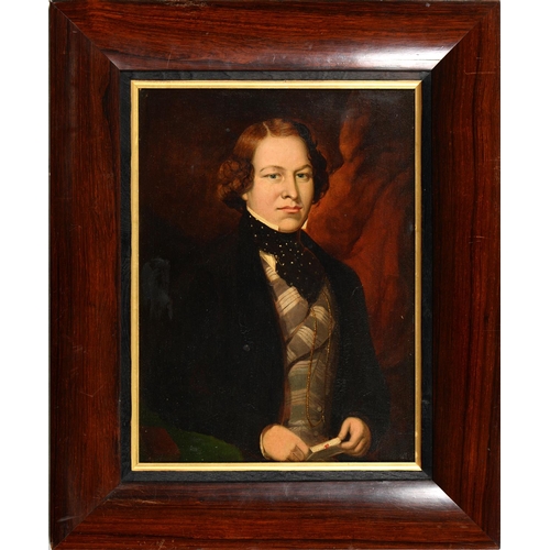 826 - English School, 19th c - Portrait of George Rowbotham of Farndon near Newark, Nottinghamshire, half ... 