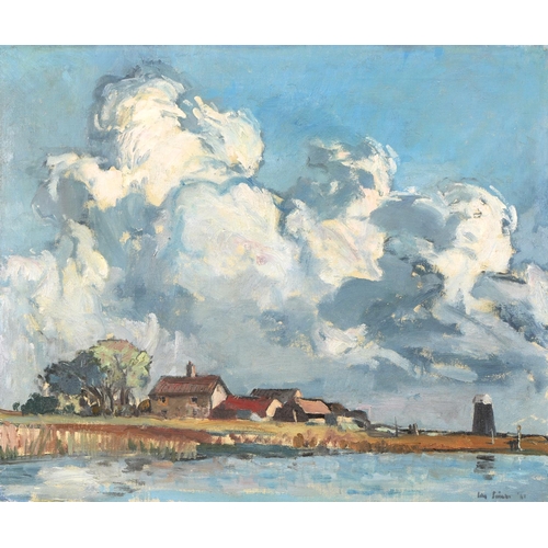 838 - English School, 20th c - The Norfolk Broads, signed and dated '61, oil on canvas, 49.5 x 59.5cm... 