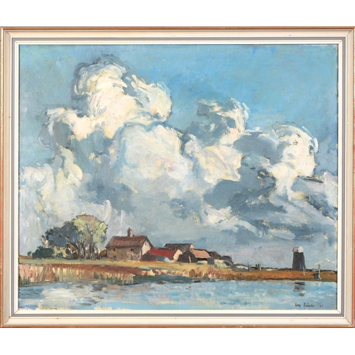 838 - English School, 20th c - The Norfolk Broads, signed and dated '61, oil on canvas, 49.5 x 59.5cm... 