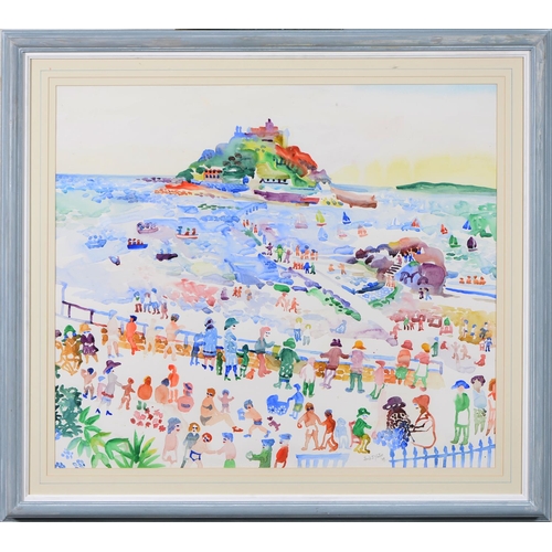 841 - Fred Yates (1922-2008) - St Michael's Mount, signed (in pencil Fred J Yates) and dated '89 watercolo... 