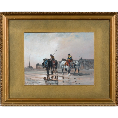 844 - English School, late 19th/early 20th c - Cornish Fishermen, oil on canvas, 25 x 20.5cm, G. Payne, la... 