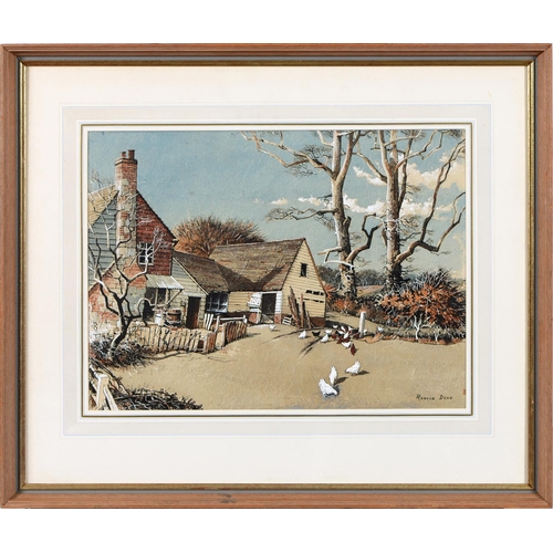 870 - Ronald Dean (1929-2023) - Free Range, signed, titled Mall Galleries label to verso, watercolour, gou... 