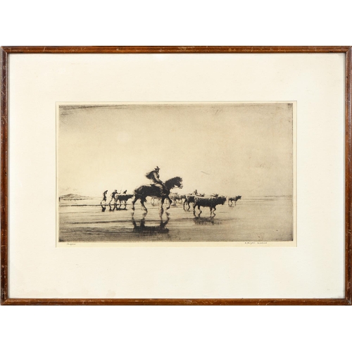 888 - Sidney Tushingham (1884-1968) - Youths Crabbing on the Beach, signed in pencil, etching, 21.5 x 33cm... 