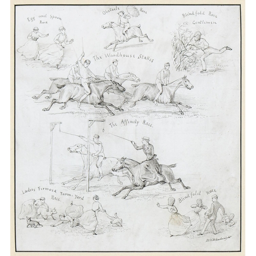 891 - William Henry Wheelwright (1857-1897) - Silly Sports, possibly an illustration for Punch, signed, pe... 