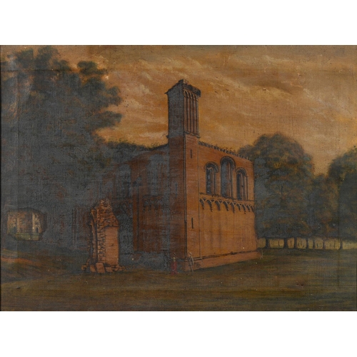 895 - English Naive Artist, early 19th c - Abbey Ruins, oil on canvas, 50.5 x 68cm