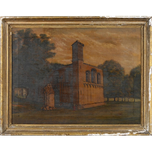 895 - English Naive Artist, early 19th c - Abbey Ruins, oil on canvas, 50.5 x 68cm