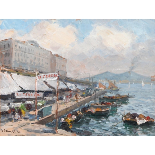 901 - Francesco Di Marino (Italian Impressionist, 1892-1954) - The Bay of Naples, signed, oil, 26.5 x 34cm... 