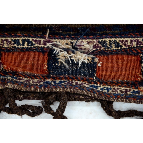 936 - A Baluch bag, 76 x 79cm, an Afghan mat, 64 x 57cm, a Luristan bag (opened out) 94 x 57cm and a Persi... 